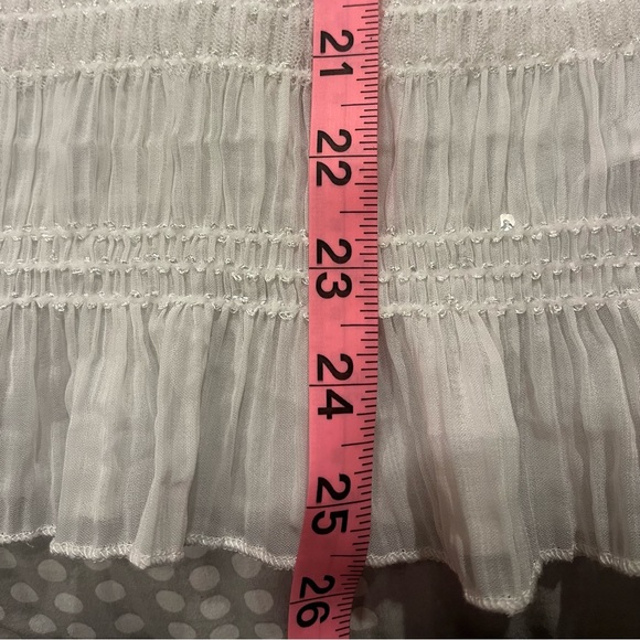 Keepsake The Label Naive High Neck Blouse in Ivory White Chiffon Sparkle - Picture 16 of 17